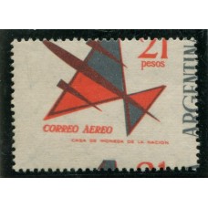 ARGENTINA 1963 GJ 1256 VARIEDAD NO CATALOGADA DOBLE IMPRESIÓN DEL ROJO